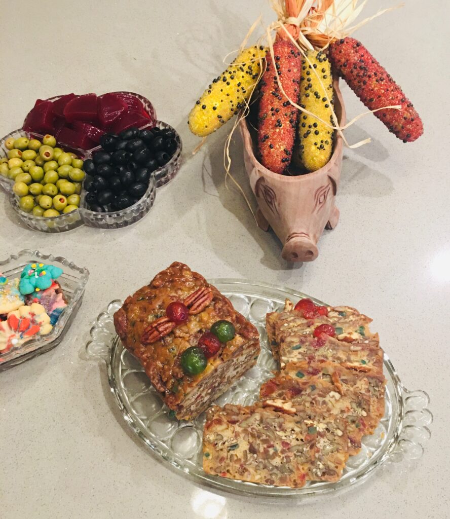 A table with several different foods on it.
