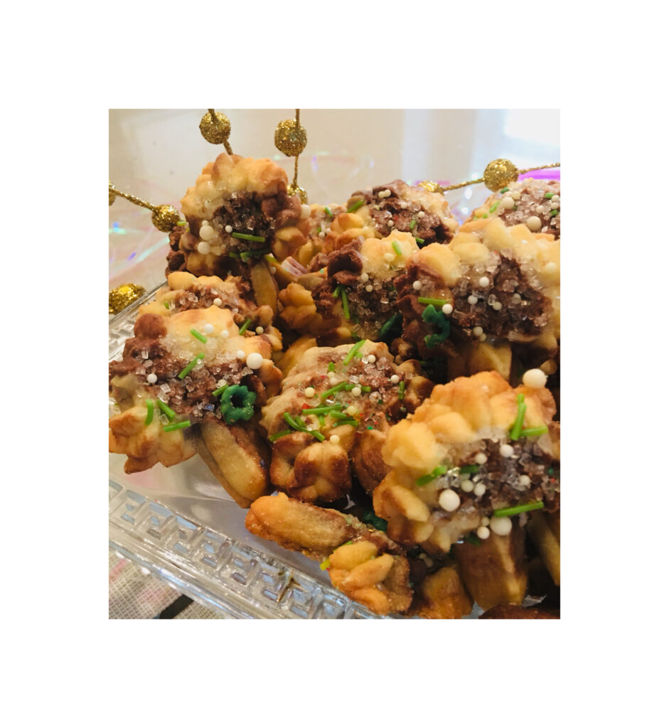 A plate of food that is on top of a table.